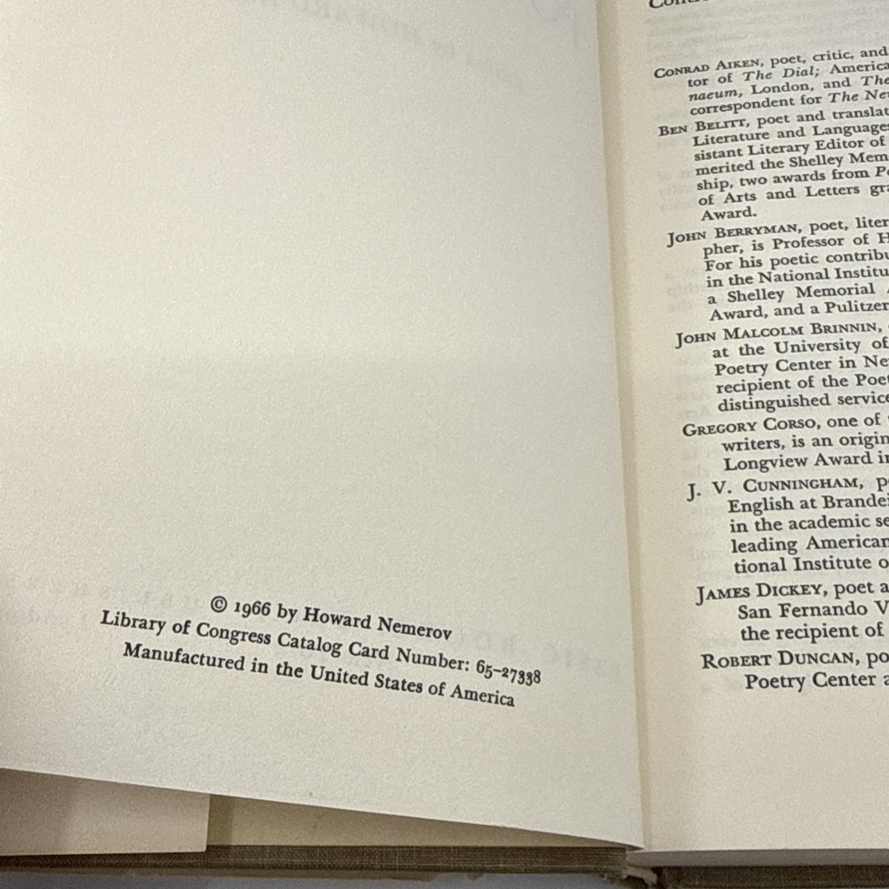 Poets on Poetry Howard Nemerov 1966 Hardcover Book Dust Jacket - Picture 8 of 13